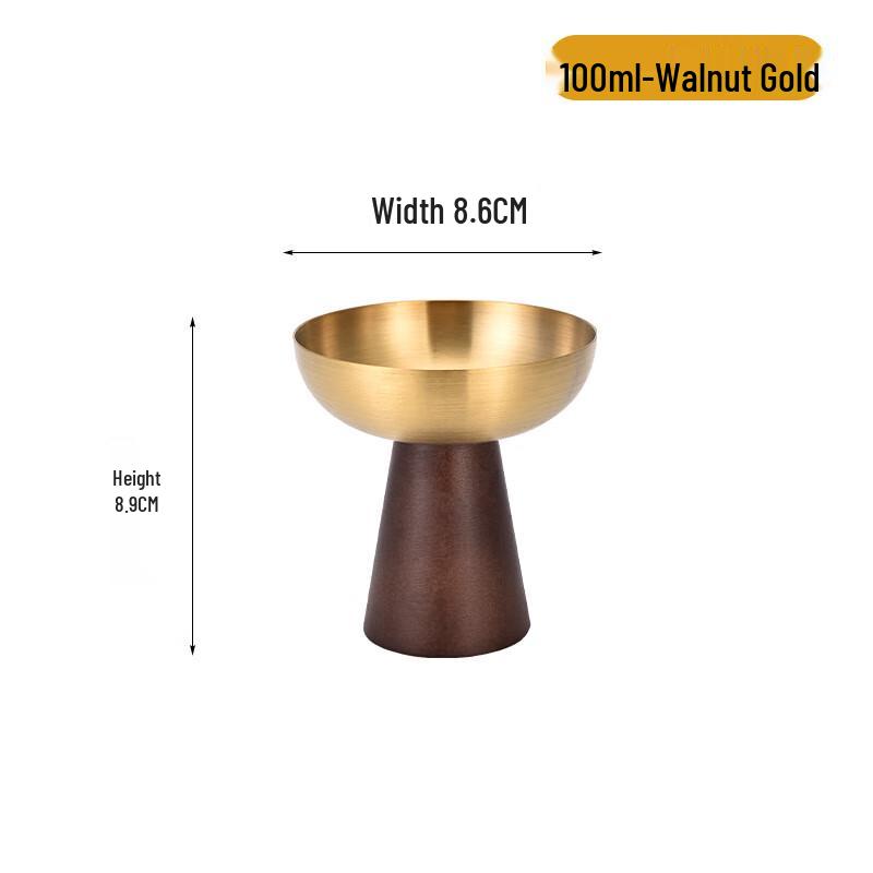 Wutuo U-Shaped Glass Dessert Cups with Wooden Base