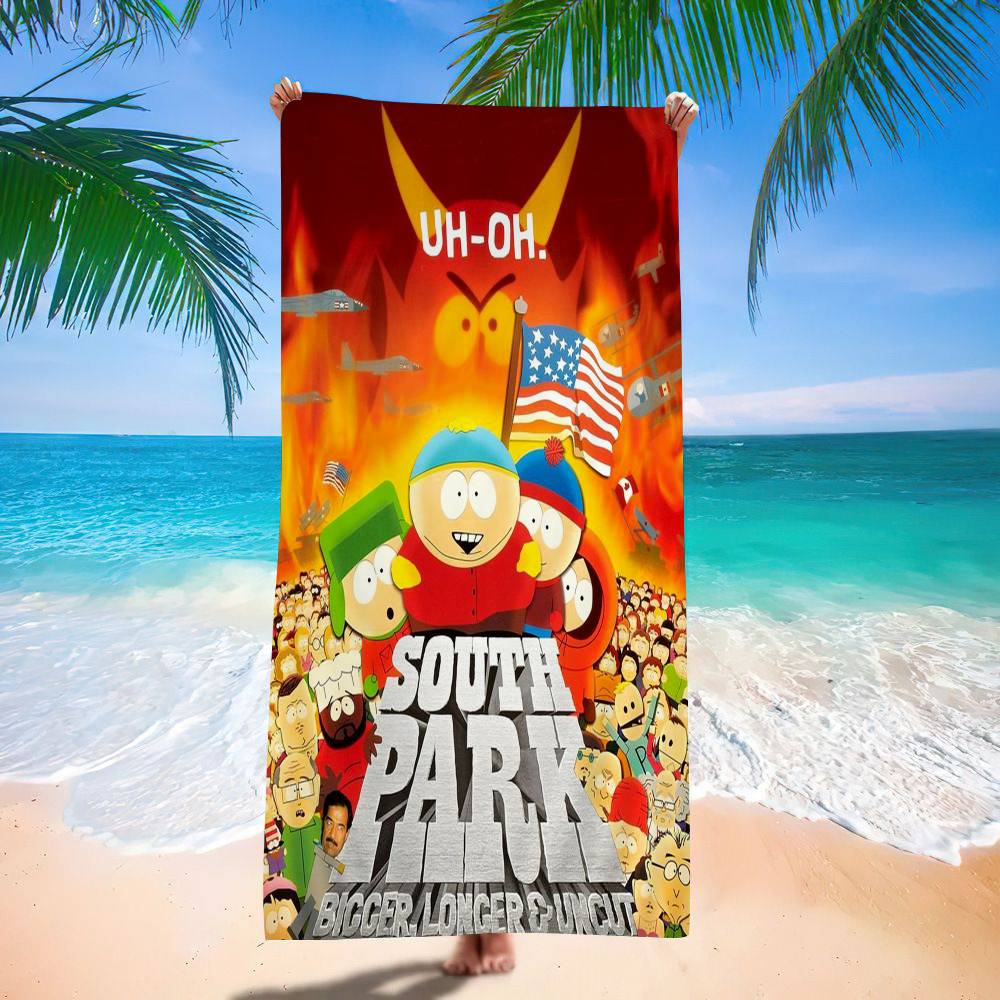South Cartoon Parkes Classic Movie Bath Towel Microfiber Soft Water Absorbing Breathable For Girl Kids Decorative Beach Towel
