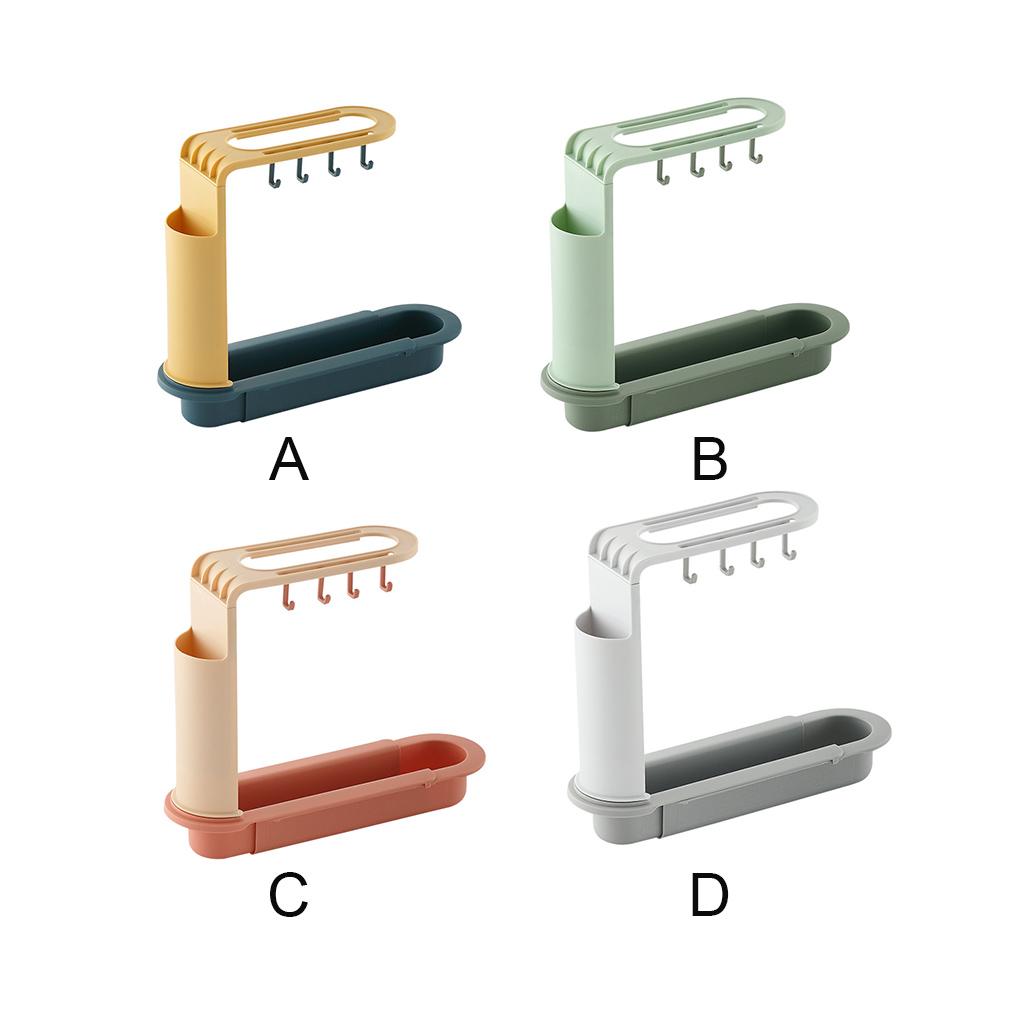 Sink Storage Shelf Hollow Sponge Drain Holder Rack Adjustable Plastic Kitchen Organizer