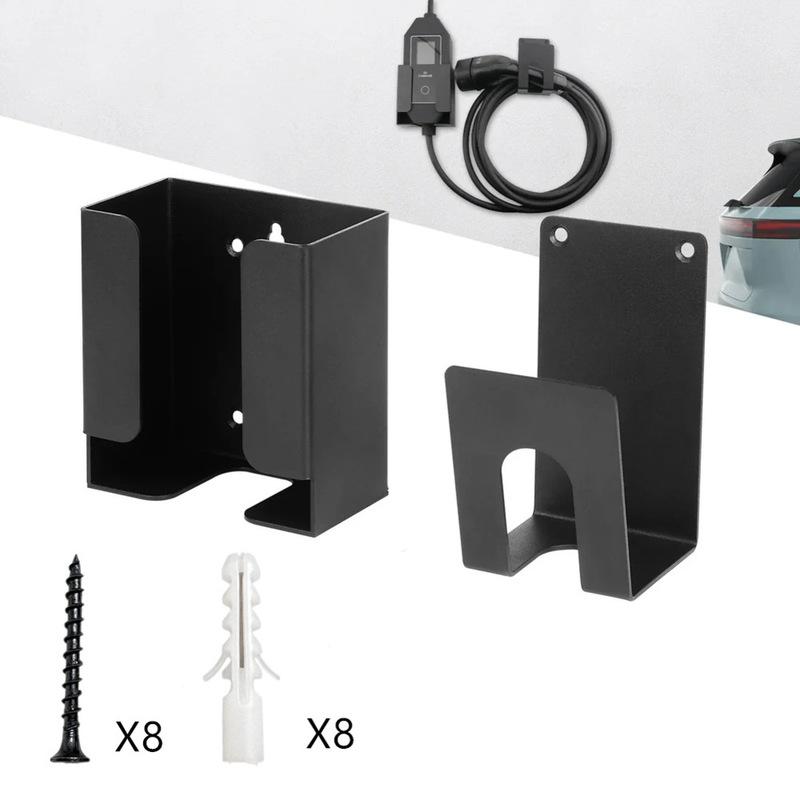 EV Charger Wall Mount Bracket Car Charging Cable Holder For Charging Stations For Electric With J-hook And Wall Mount Organiser