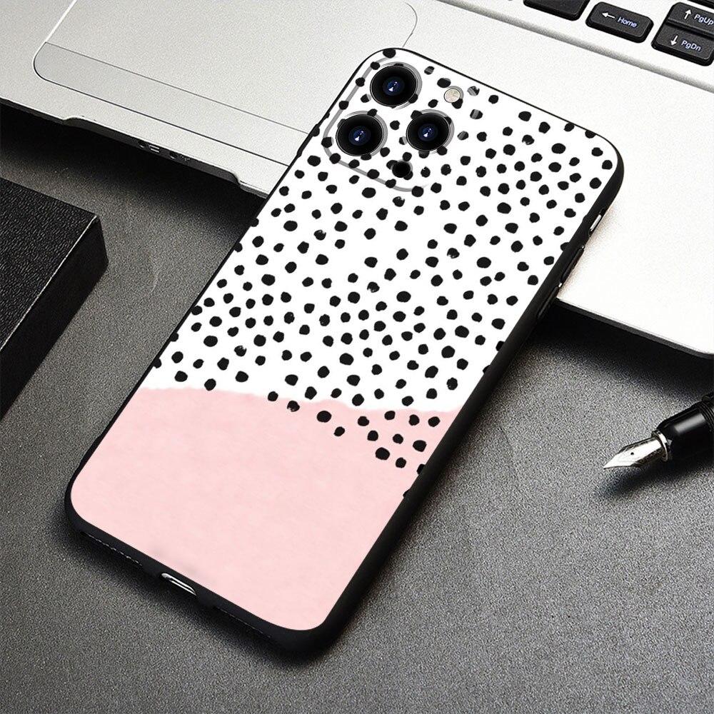 

Для iPhone 7 12 14 8 Plus XR 13 Pro Max X 11 XS 5 6S 6 SE2022 5S SE2 Mini смартфон черный и белый горошек чехол для телефона iPhone 6 6S Plus