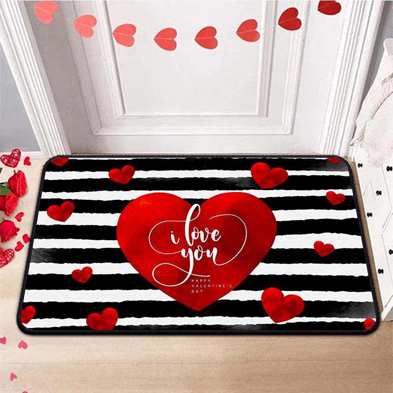 

Коврик для пола VIKAMA ко Дню святого Валентина с кристаллами и бархатом, украшение для дома в виде гнома, коврик для входной двери, коврик для кухни и спальни с любовью 40x60cm 16x24inch
