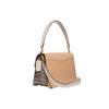 Coach Tabby 28 Color Block Classic C Buckle Leather And Snake Skin Detail Shoulder Bag Women Shoulder Bag Khaki Chalk-White 75800-B4L7M