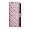 For Samsung Galaxy S23+ Case Rhombus Zipper Wallet Leather Phone Cover with Straps