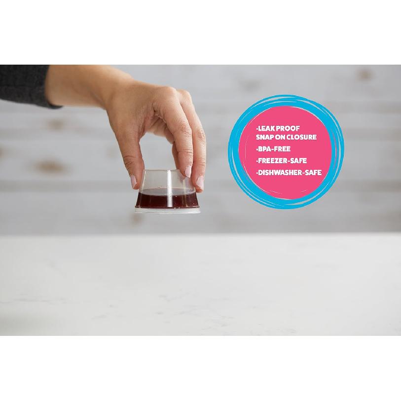50 Pack BPA-Free Disposable Baby Food Freezer Storage Containers Hinged Lids (3 Oz) Labels | Leak-Proof | Travel Snack Cups | Store Homemade, Organic