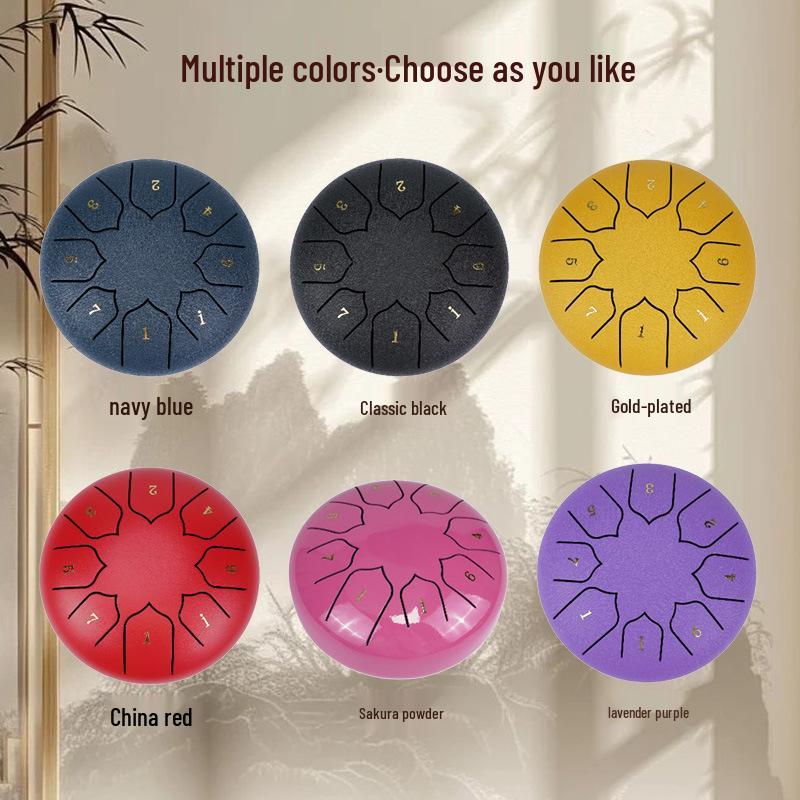 6-Inch 8-Note Steel Tongue Drum - Hand-Played Colorful Instrument for Adults & Children