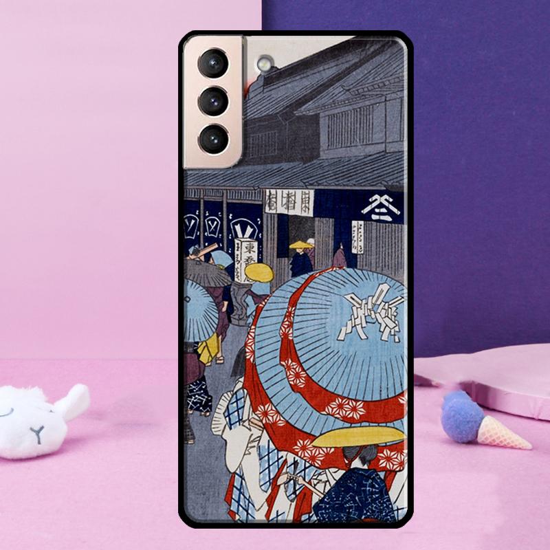 Ukiyo-e Japanese Style Art Phone Case For Samsung Galaxy S25 S24 Ultra S9 S10 S20 S21 S22 Plus S23 FE S24 FE Cover