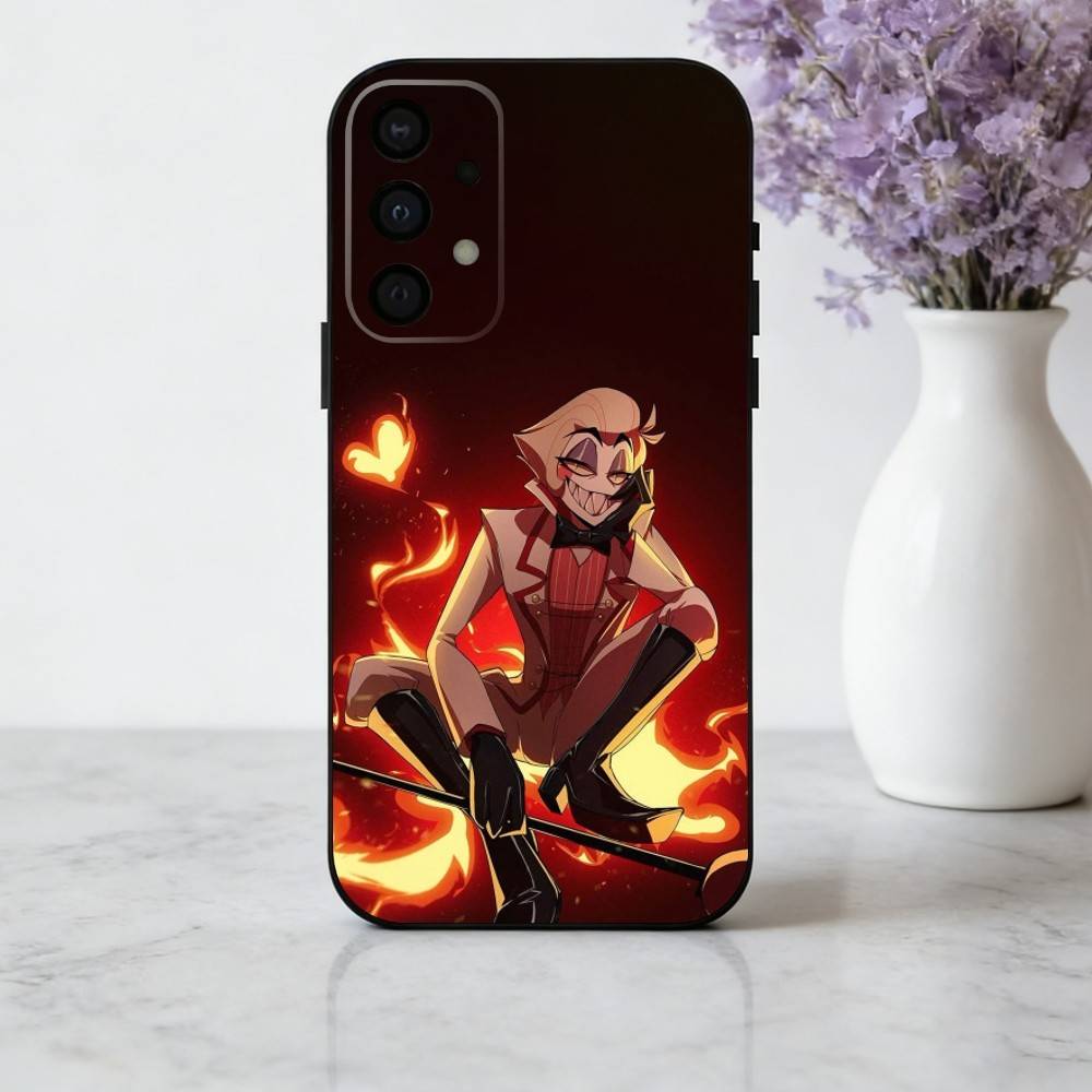 H-Hazbin H-Hotel L-Lucifer M-Magne Phone Case For Samsung Galaxy A73,A72,A71,A70,A53,A52,A51,Soft Silicone Black Cover