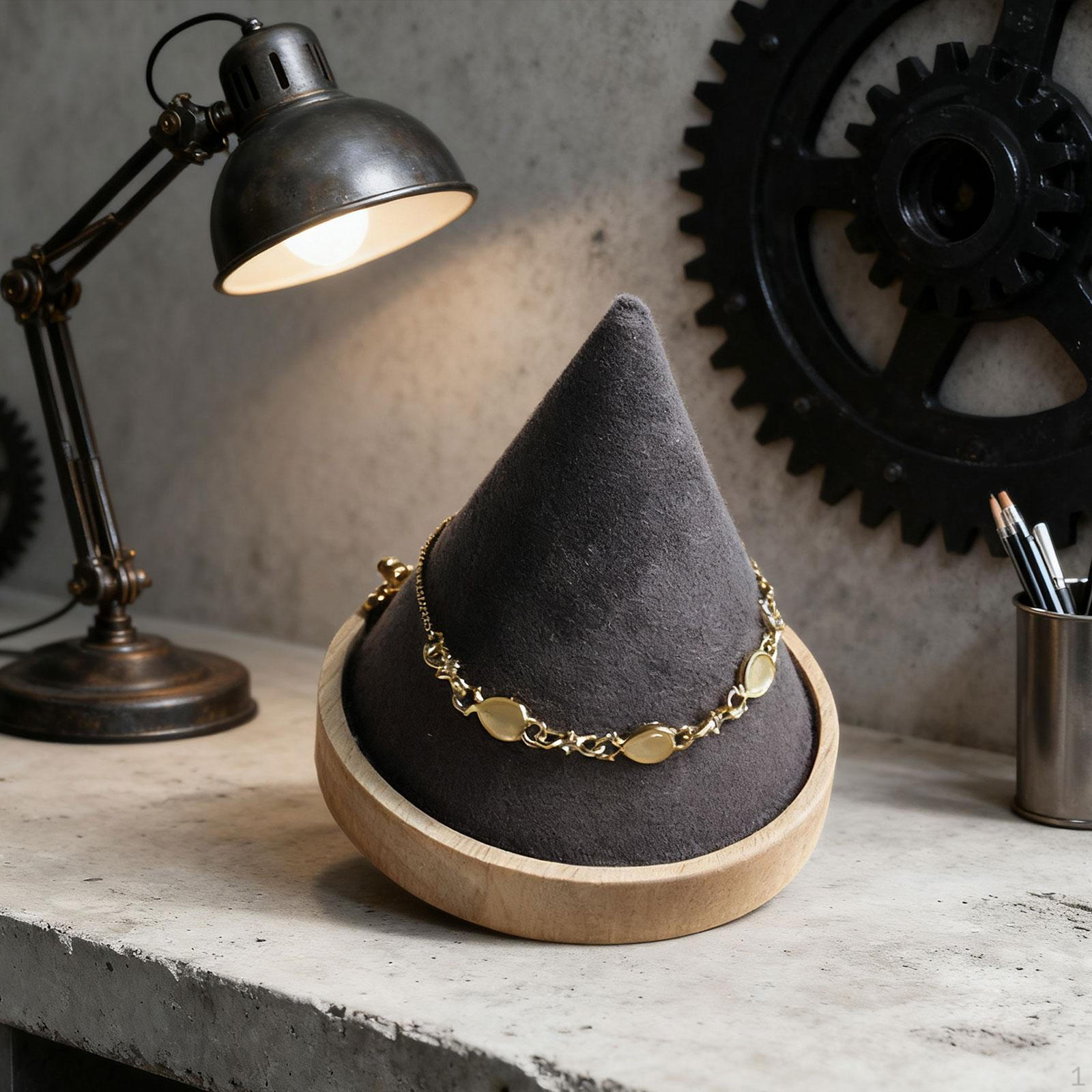 

Cone Bracelet Holder Display Jewelry Organizer Rack Soft Velvet Watch Scrunchie for Bangle серый