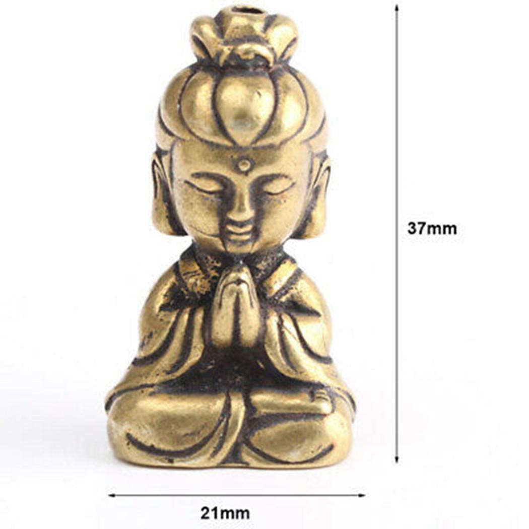 

Мини Латунная Статуэтка Будды Гуаньинь Орнамент Миниатюрные Фигурки Дом Офис