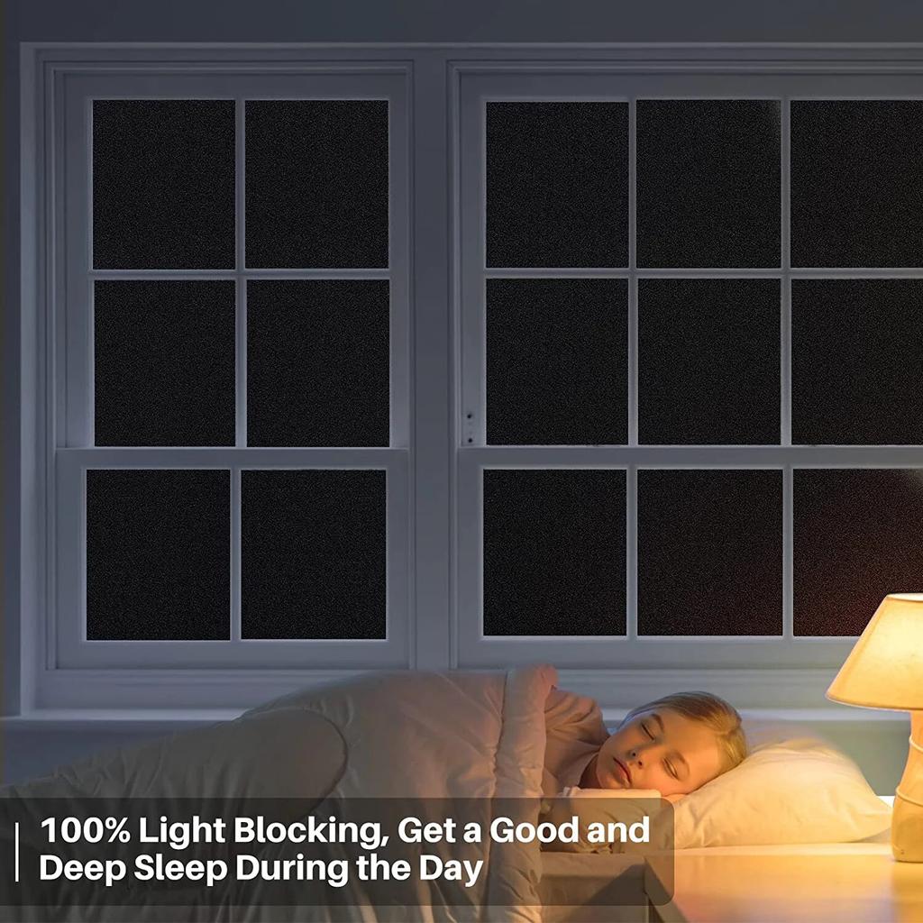 100-50CM Window Privacy Film for Glass Windows Reflective Window Film Sun Blocking Frosted Window Film Static Cling Non-Adhesive