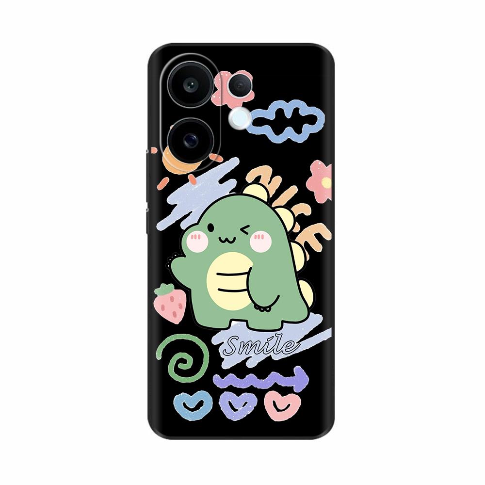 Coque en Silicone Pour Vivo S30 VivoS30 Funda Chat Fleur Rose Panda Mignon Dessin Animé Peint Coque Anti-Choc Pare-chocs Étui de Téléphone Portable