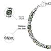 Bohemian chain bracelet, natural stone flat bead stainless steel chain, holiday gift, obsidian chain bracelet.
