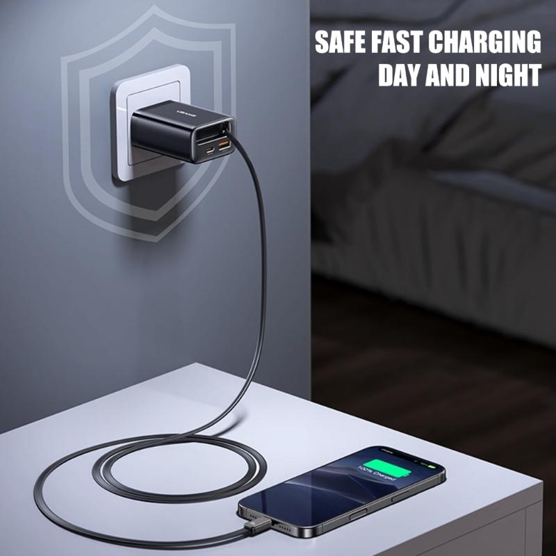 65W Chargers Featuring Retractable Cable Design For High Speed PD Charging Of Smartphones And Laptops