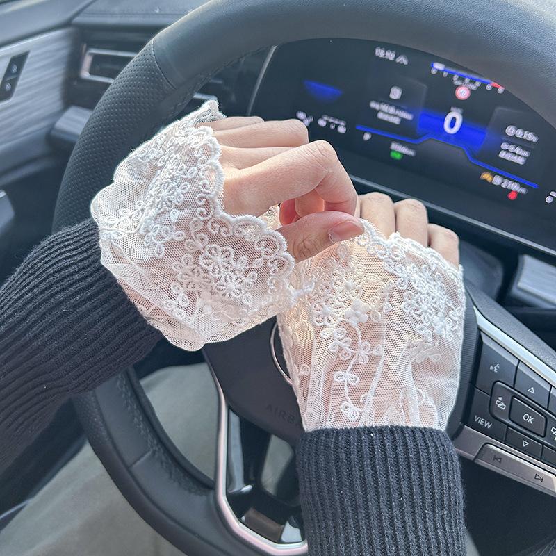 Fashionable White Ruffles Pleated Fake Sleeves Detachable Cuffs Chiffon Fake Cuffs Clothing Decoration Korean Arm Warmers