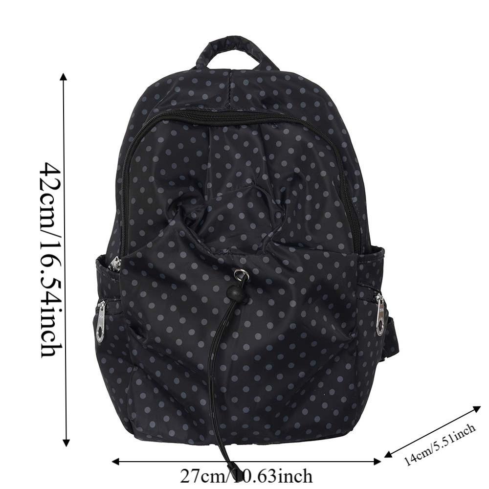Spacious Student School Bag Lightweight Travel Daypack Polka Dot Nylon Backpack  Frequent Traveler