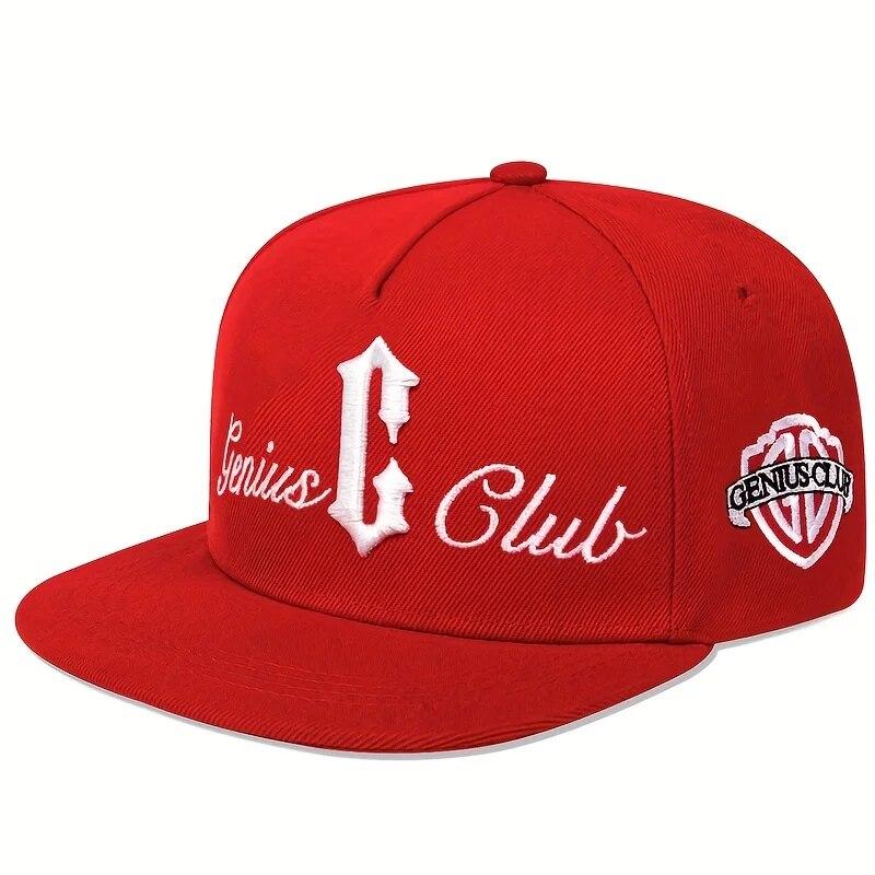 

Women C Letter Print Side Genius Club Embroidery Hip-Hop Hats Outdoor Use Adjustable Casual Baseball Caps Sunscreen Hat For Men And