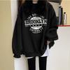 Fleece hoodless sweater women's winter thin loose large size top jacket