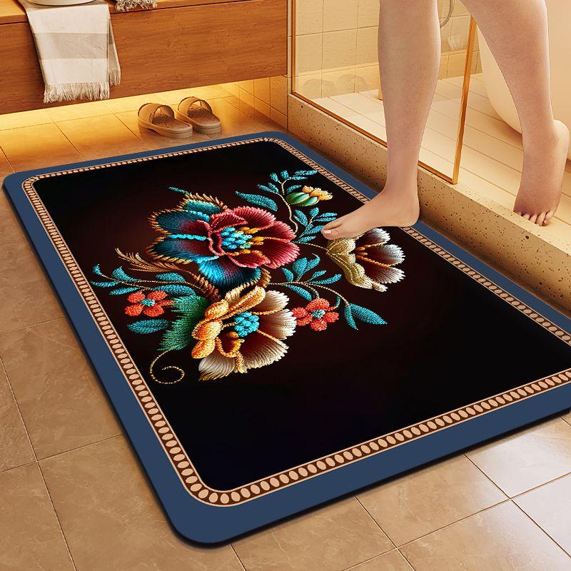 Entrance Mat Bathroom Entrance Door Mat Non Slip Absorbent Wear-resistant Floor Mat Kitchen Mat