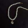 Natural Freshwater Baroque Special-shaped Pearl Necklace Women's Moonstone Pendant Necklace Collarbone Chain New