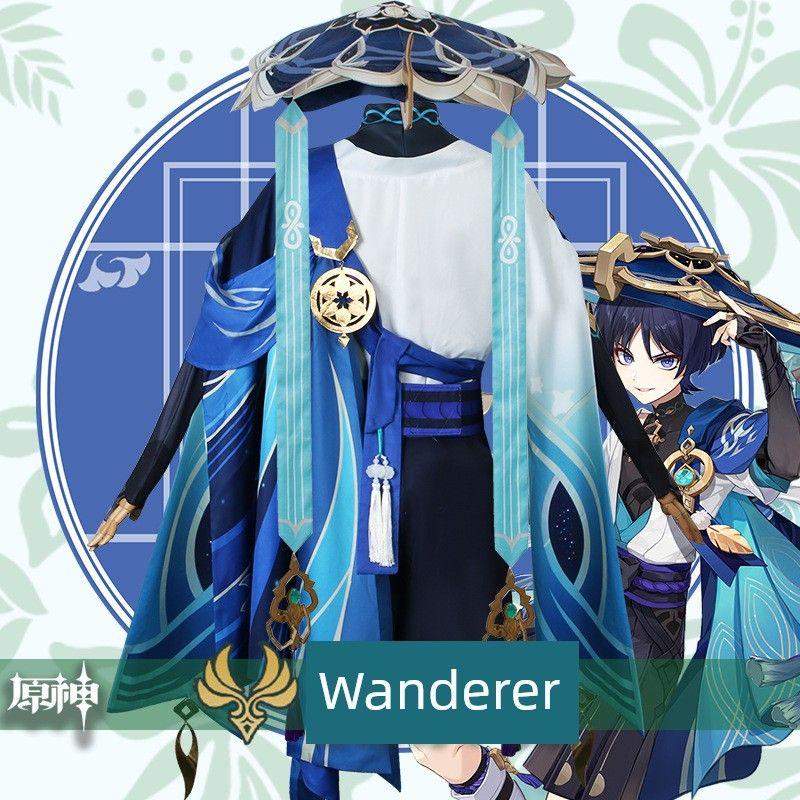 Genshin Impact Cosplay Costume Wanderer Cosplay Outfit Anime Game Costume Full Set for Men
