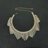 Elegant Rhinestone Tassel Choker Necklace: European-American Luxury Banquet Jewelry