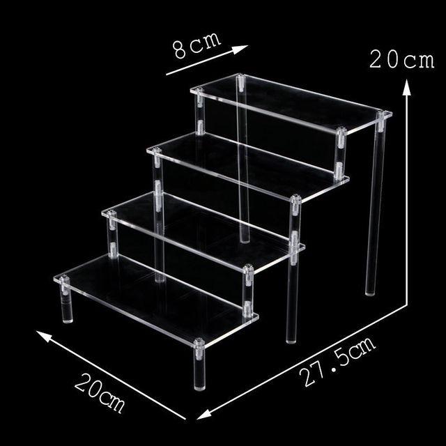 Clear 1-6 Tier Acrylic Display Stand for Funko Figures, Cupcake, Cosmetics, Perfume,Blind Box Display Riser Rack Dessert Shelf