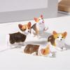 5Pcs Mini Dog Figurines with Assorted Poses Strong Small Dog Statues Easy Adhesive Installation for Car Dashboard Decors