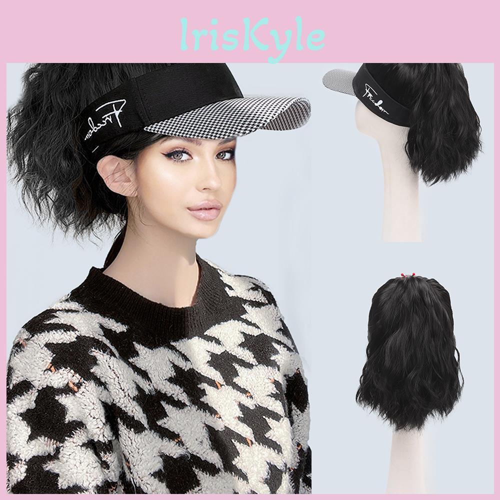 Wig Synthetic Extended Natural Ponytail Wig With Hat Travel Beach Sunshade Baseball Cap Onepiece Easytowear Hat Wig