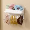 Adhesive Wall Mounted Organizer Plastic Makeup Storage Organizer Floating Shelves Hanging Bin for Bathroom