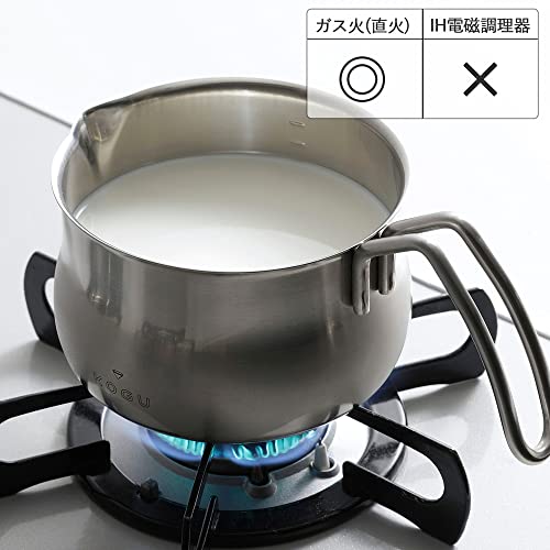 KOGU Coffee Milk Pan, 12cm (Made In Japan), Dishwasher Safe, Direct Heat Use Only, Easy-Pour Handle, Drip-Resistant Measuring Measuring Plate, 1L Capa