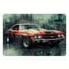 Vintage Amerikanisches Muscle Car Metallblechschild - Rustikale Eisen-Wandkunst, Langlebige Innen-/Außen-Garagendekoration, Einzigartiges Geschenk für Enthusiasten
