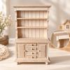 1:12 Scale Wooden Dollhouse Cabinet Detailed Miniature Display with Shelves and Drawers
