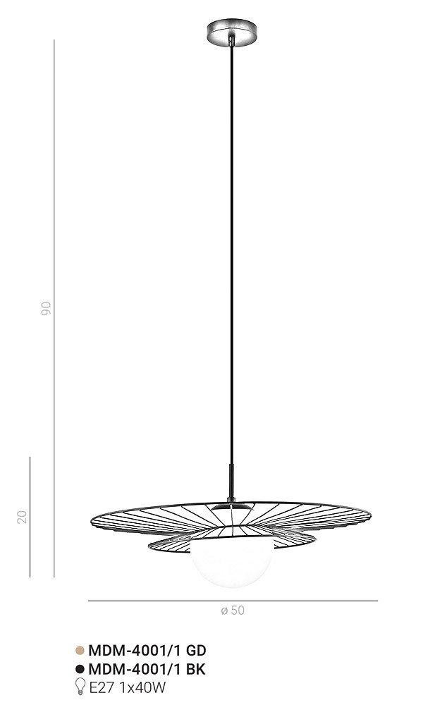 Lampa wisząca Alison MDM-4001/1 BK Italux