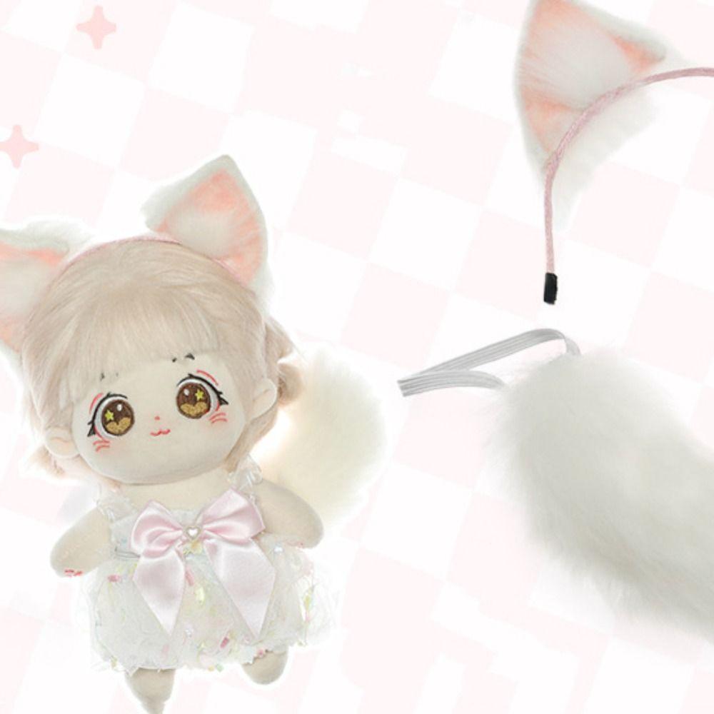 Tails 20cm Plush Doll Headwear Ear Cat Wolf Ears Headwear for Cotton Doll  Cotton Stuffed Dolls