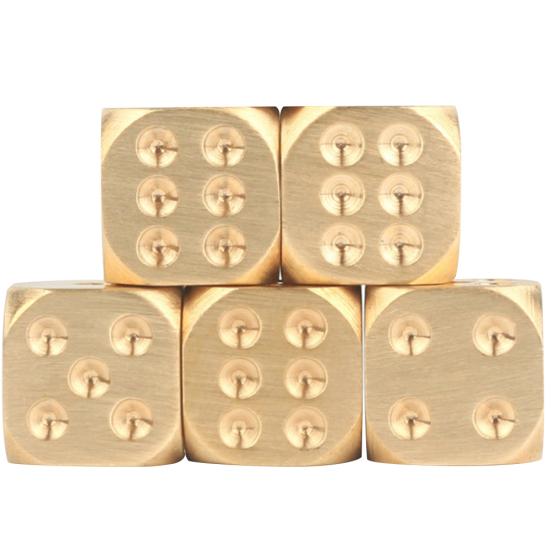 

5 шт. 15x15 мм твердые латунные многогранные игральные кости клуб бар настольная игра вечеринка товары распродажа товары жёлтый