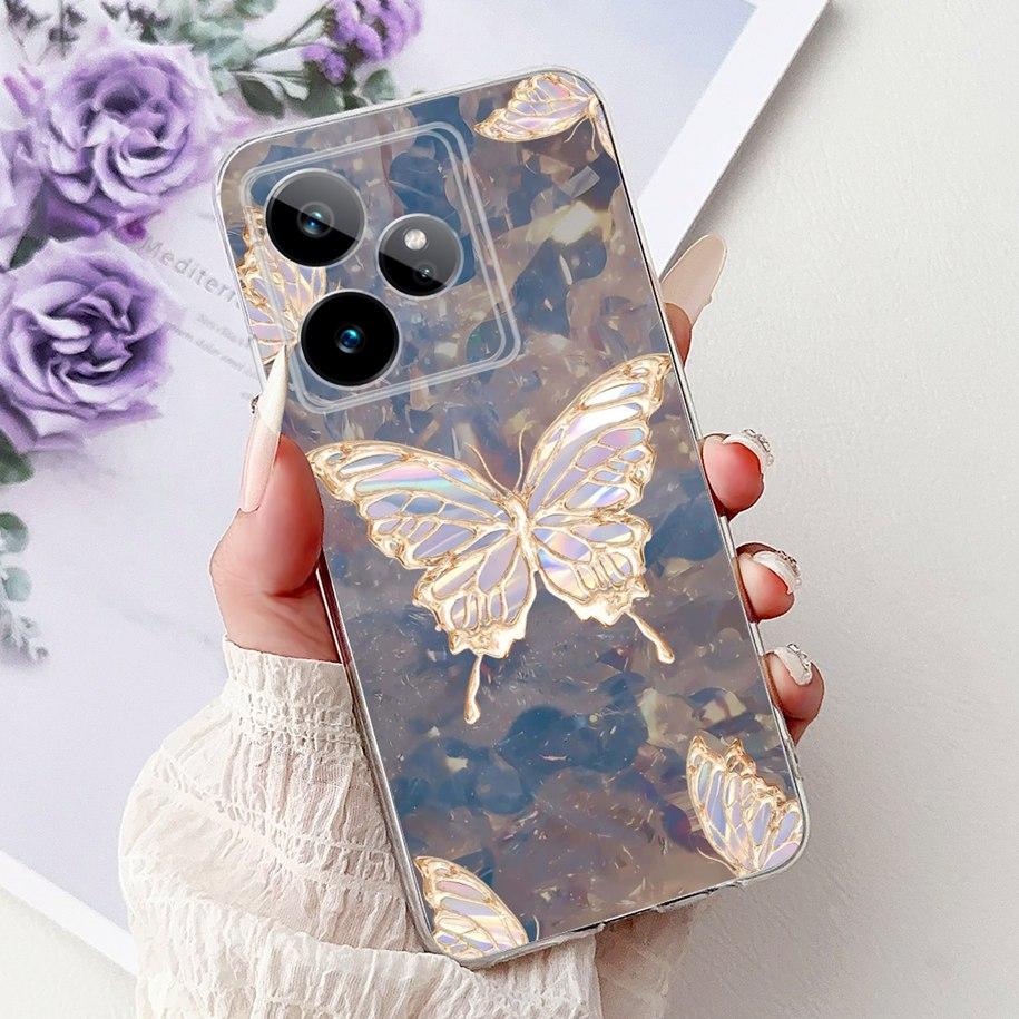 For Realme GT7 2025 Case RMX6688 Cover New Fashion Flower Marble Soft Silicone Phone Cases For Realme GT 7 Pro 7T Realme7 Fundas