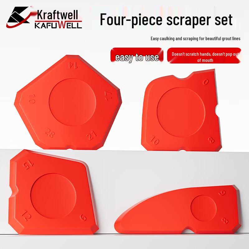 Tile Grout Plastic Scraper 4-Piece Set