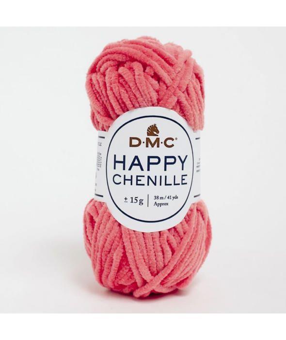 Fil velours - DMC - Happy Chenille - 15 g - 100 % polyester - Couleur Corail