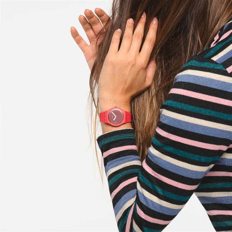 Swatch Orologio Unisex 34mm Rosso SO28R400 SO28R400