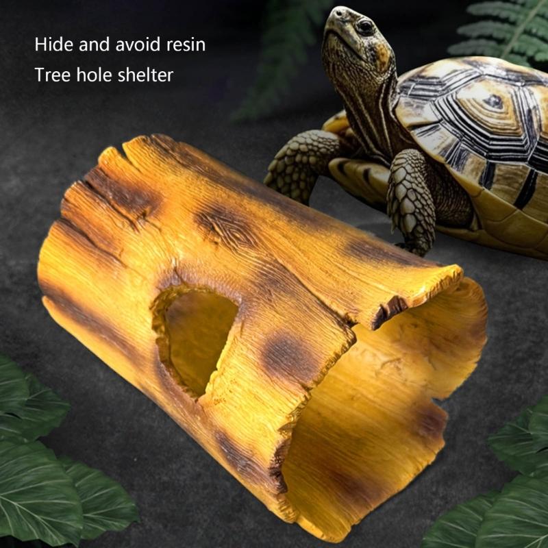 Natural Reptiles Habitats Decors Resin Hideouts Cave For Bearded Dragons Geckos Climbing Shelter Place Easy to Clean