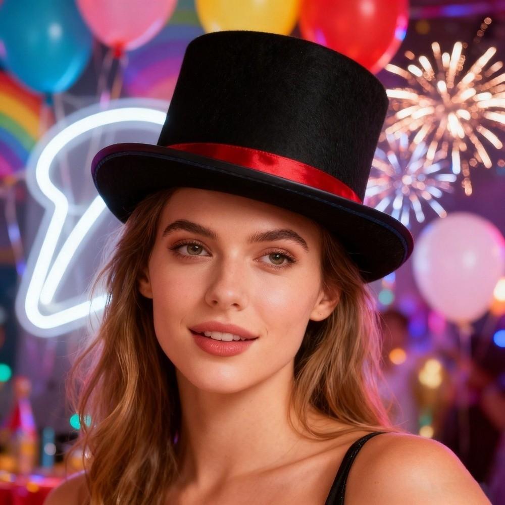 Carnival Dress Up Magician Hat Masquerade Stage Performance Gentleman's Hat Decoration Role Play Cosplay Felt Cap Halloween