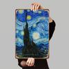 Van Gogh Starry Night Custom Metal Iron Painting European Art Wall Decor for Living Room Bedroom Home Decoration