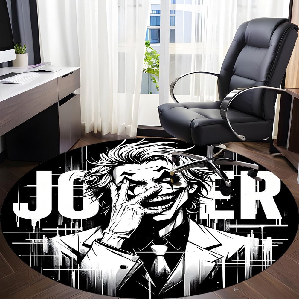 1pc Joker Artwork Office Round Area Rug, Under Office Chairs Bedroom Living Room Home Decor a0926052