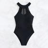 European and American New Fashionable and Sexy Backless Swimsuit Set Seamless Mesh One-piece Swimsuit for Women