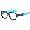 Lunettes pour Homme de Forme Carrée Style Hip Hop Couleur Contrastée Monture de Lunettes pour Femme Élégantes Bloquant la Lumière Bleue Lunettes pour Homme