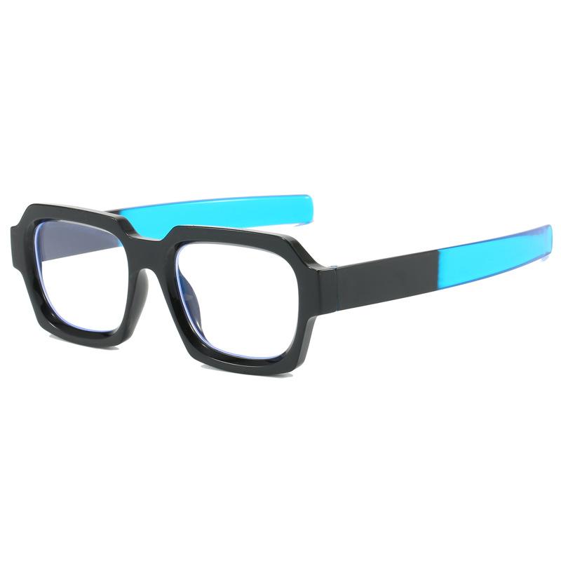 Lunettes pour Homme de Forme Carrée Style Hip Hop Couleur Contrastée Monture de Lunettes pour Femme Élégantes Bloquant la Lumière Bleue Lunettes pour Homme