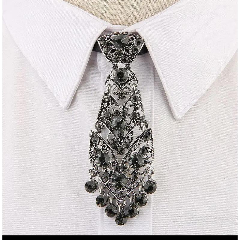 

Модные индивидуальные галстуки с кристаллами, модные общие корейские винные вечерние свадебные церемонии, металлические короткие роскошные галстуки, мужские аксессуары 1pcs