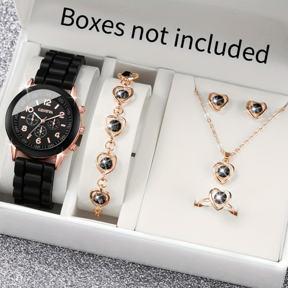Popular Luxury Set, Bracelet Watch, Diamond-Encrusted Women'S Five-Piece Gift Box, Quartz Watch