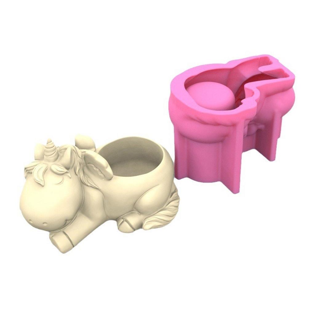 Silikonform mit Einhörnern, Blumentöpfe, Sukkulenten-Pflanzgefäßformen, DIY-Bastelharzform, Schmuckaufbewahrungsbox-Form, Wohndekoration